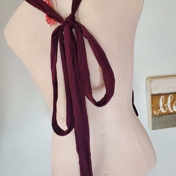 NWT Free People Show Off Fig Purple Sheer Lace Halter Bodysuit S - Picture 11 of 11